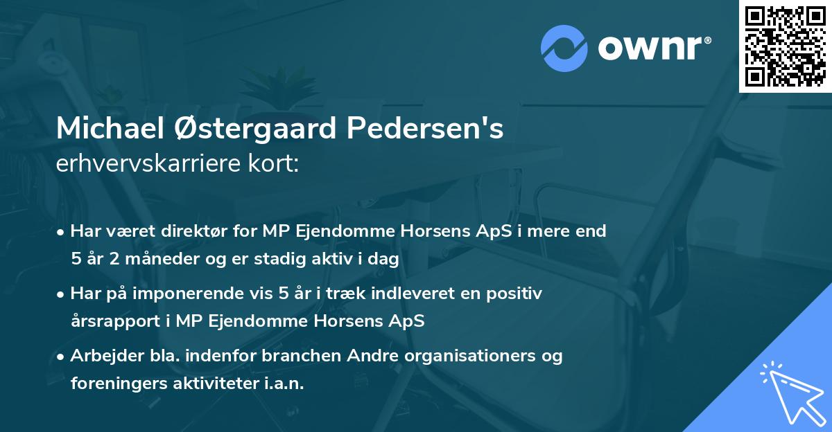 Michael Østergaard Pedersen's erhvervskarriere kort