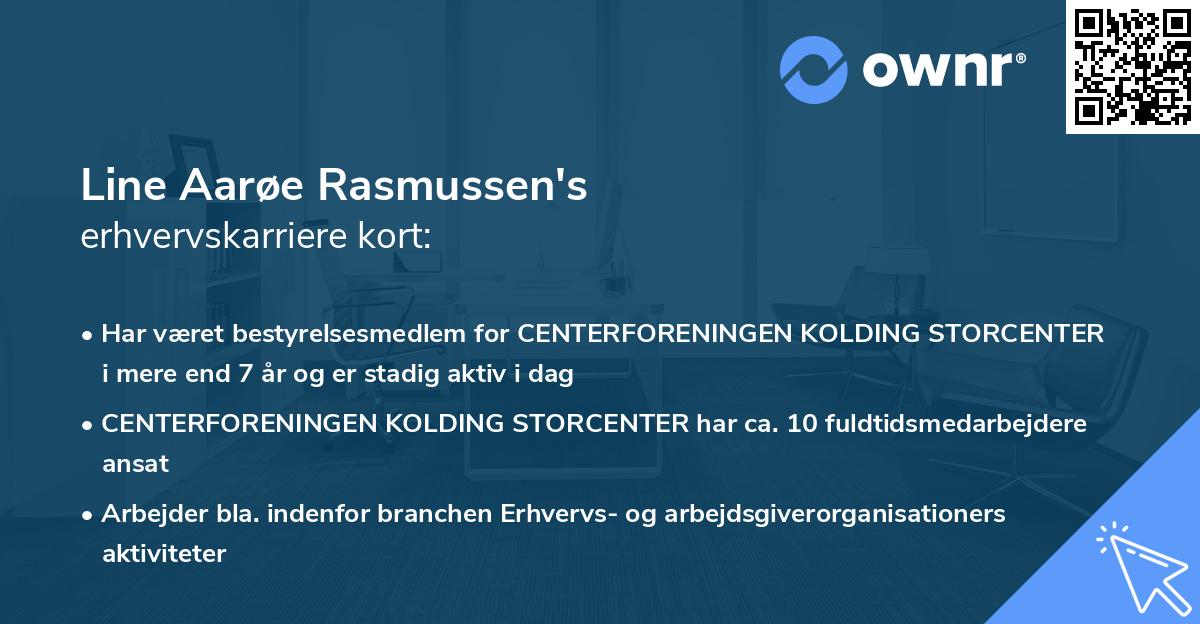 Line Aarøe Rasmussen's erhvervskarriere kort