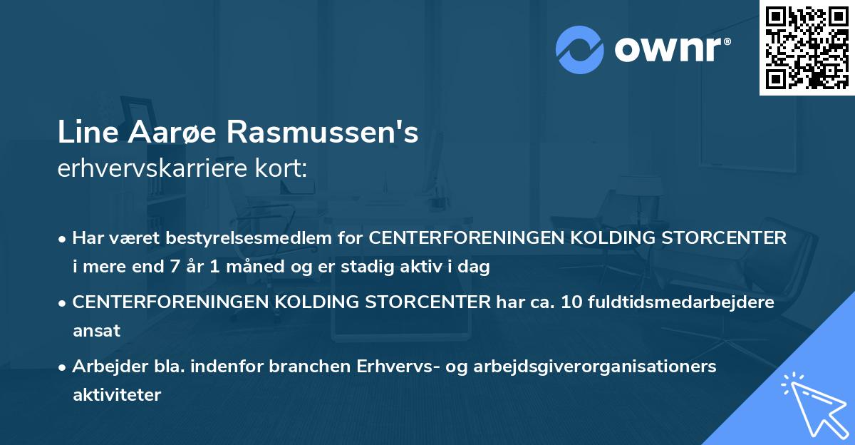 Line Aarøe Rasmussen's erhvervskarriere kort