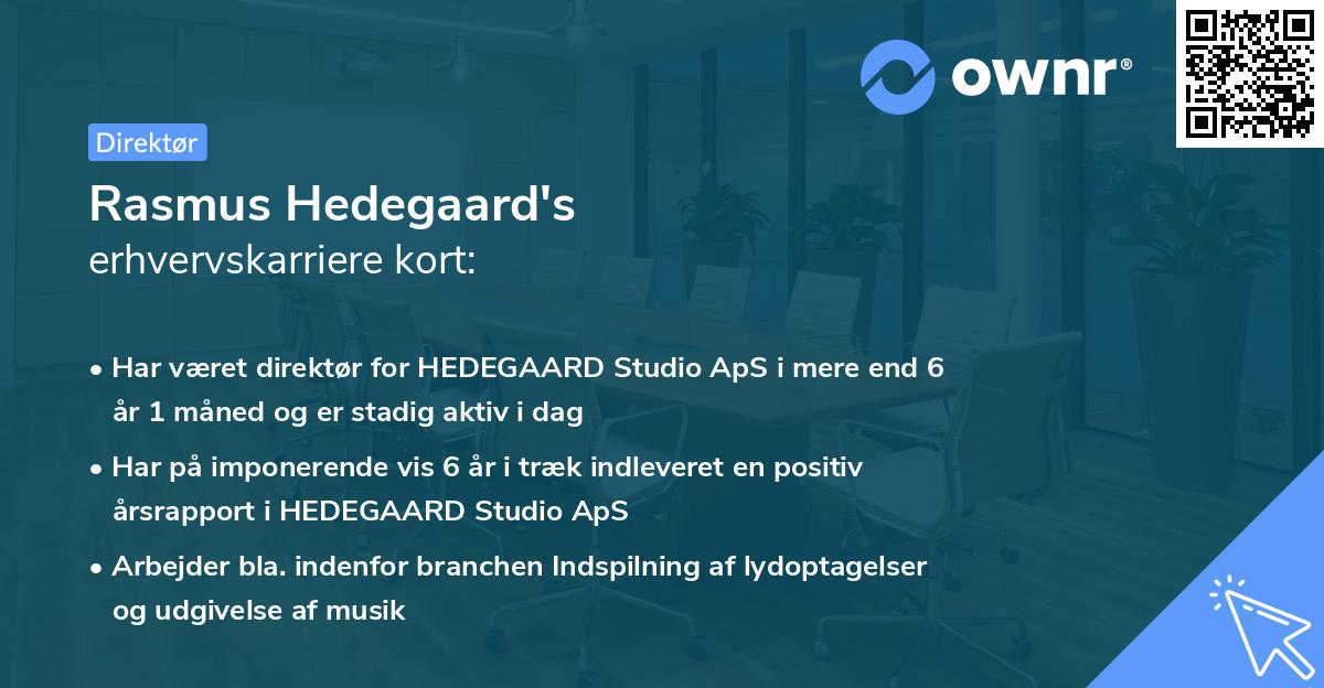 Rasmus Hedegaard's erhvervskarriere kort