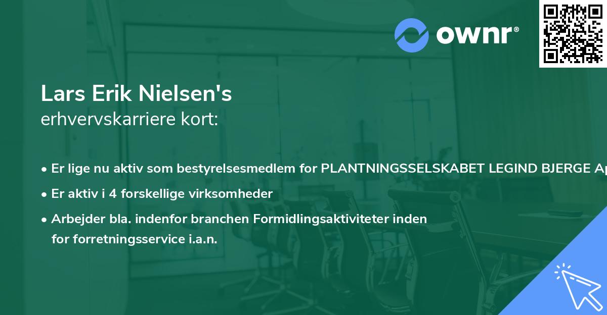 Lars Erik Nielsen's erhvervskarriere kort
