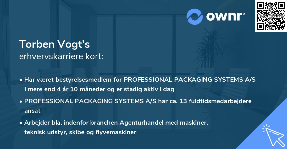 Torben Vogt's erhvervskarriere kort
