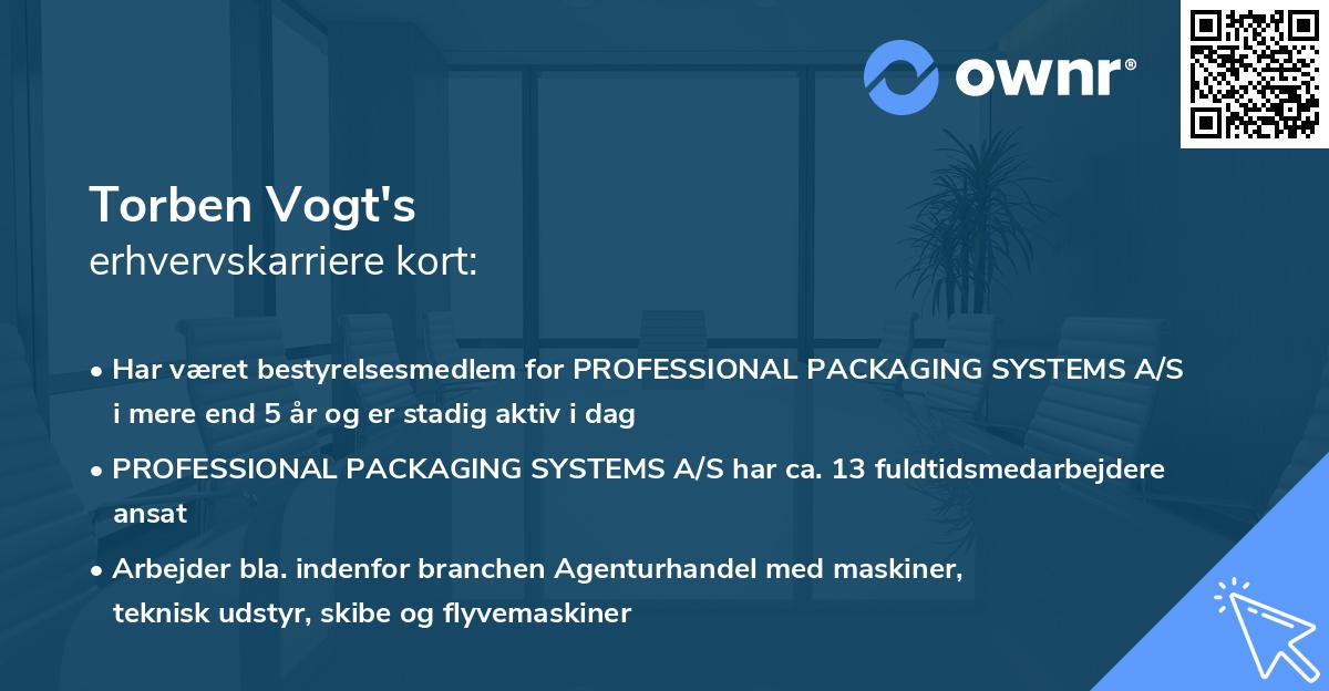 Torben Vogt's erhvervskarriere kort