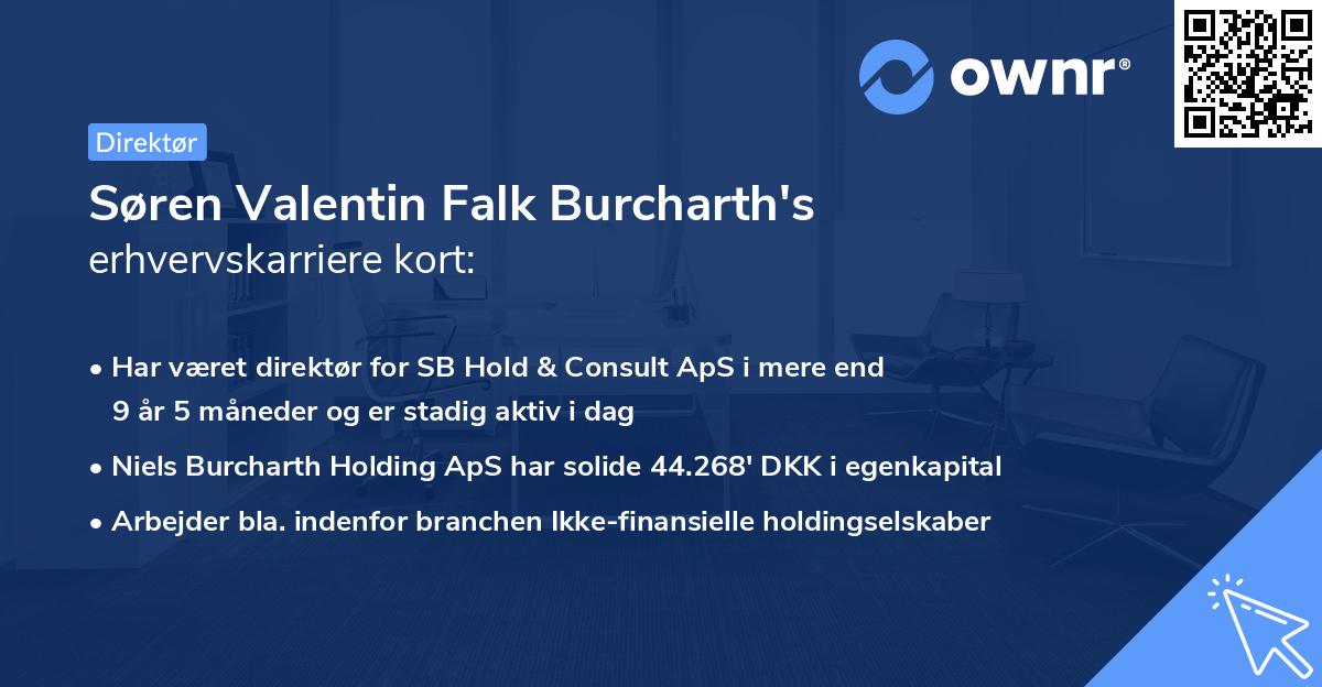 Søren Valentin Falk Burcharth's erhvervskarriere kort