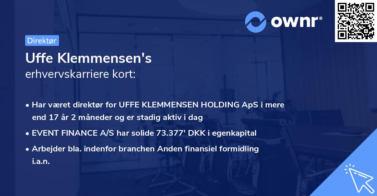 Uffe Klemmensen's erhvervskarriere kort