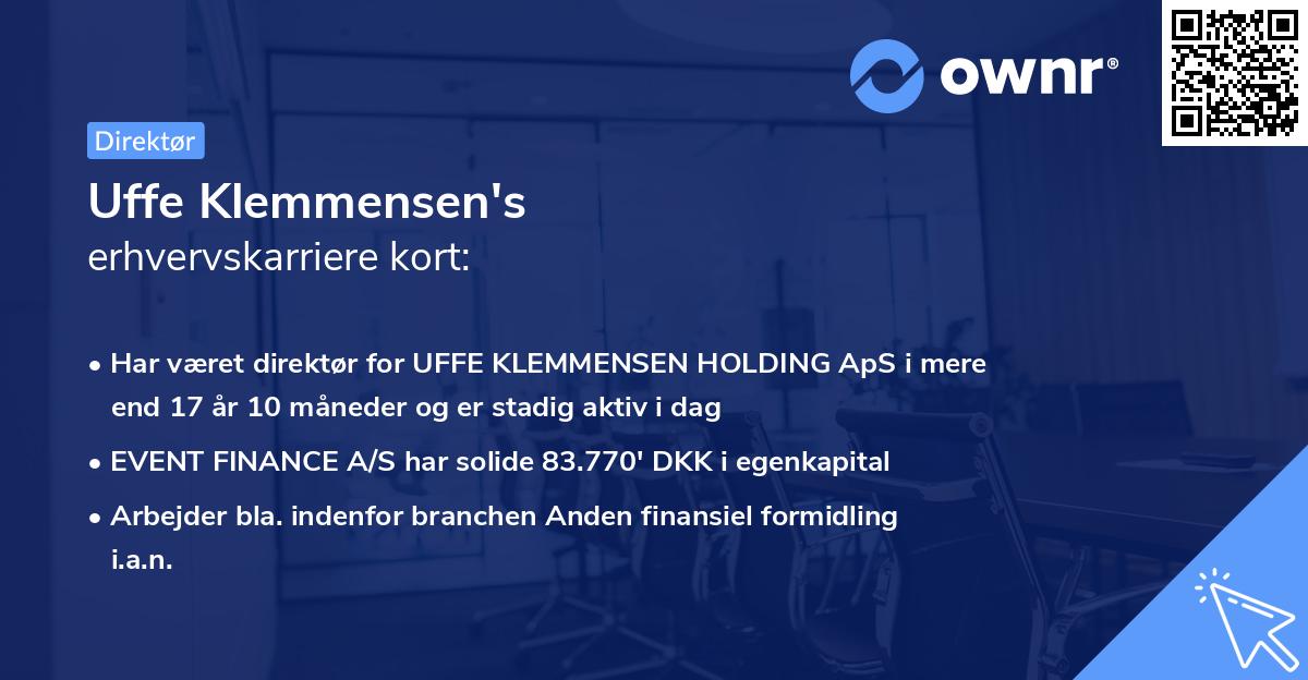 Uffe Klemmensen's erhvervskarriere kort
