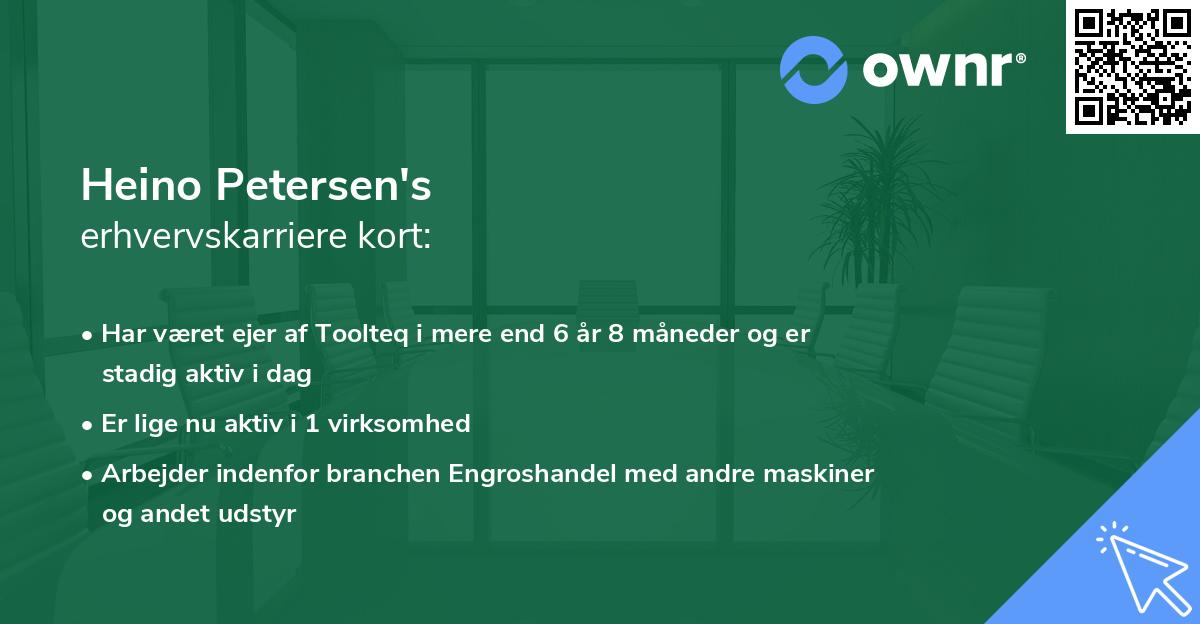 Heino Petersen's erhvervskarriere kort