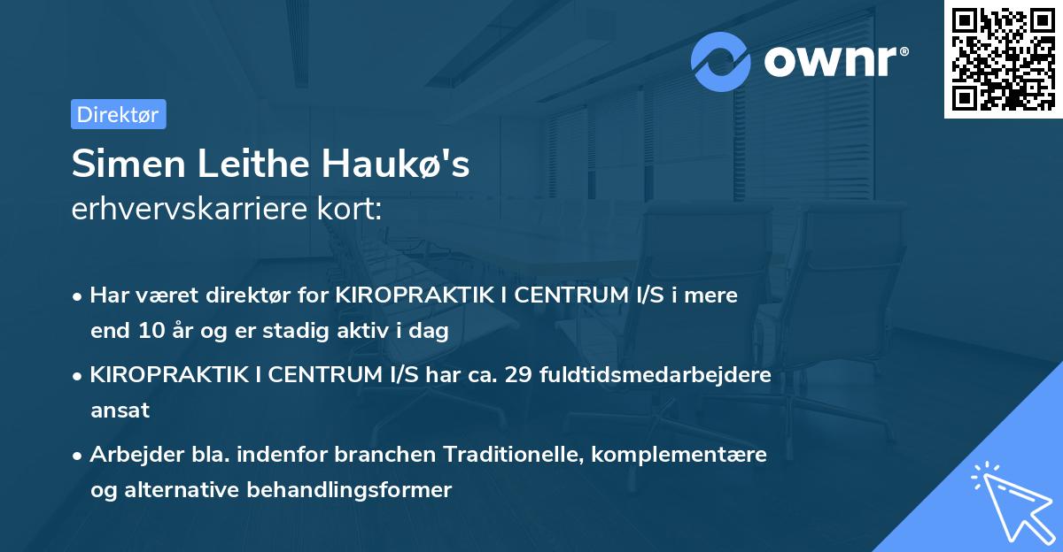 Simen Leithe Haukø's erhvervskarriere kort