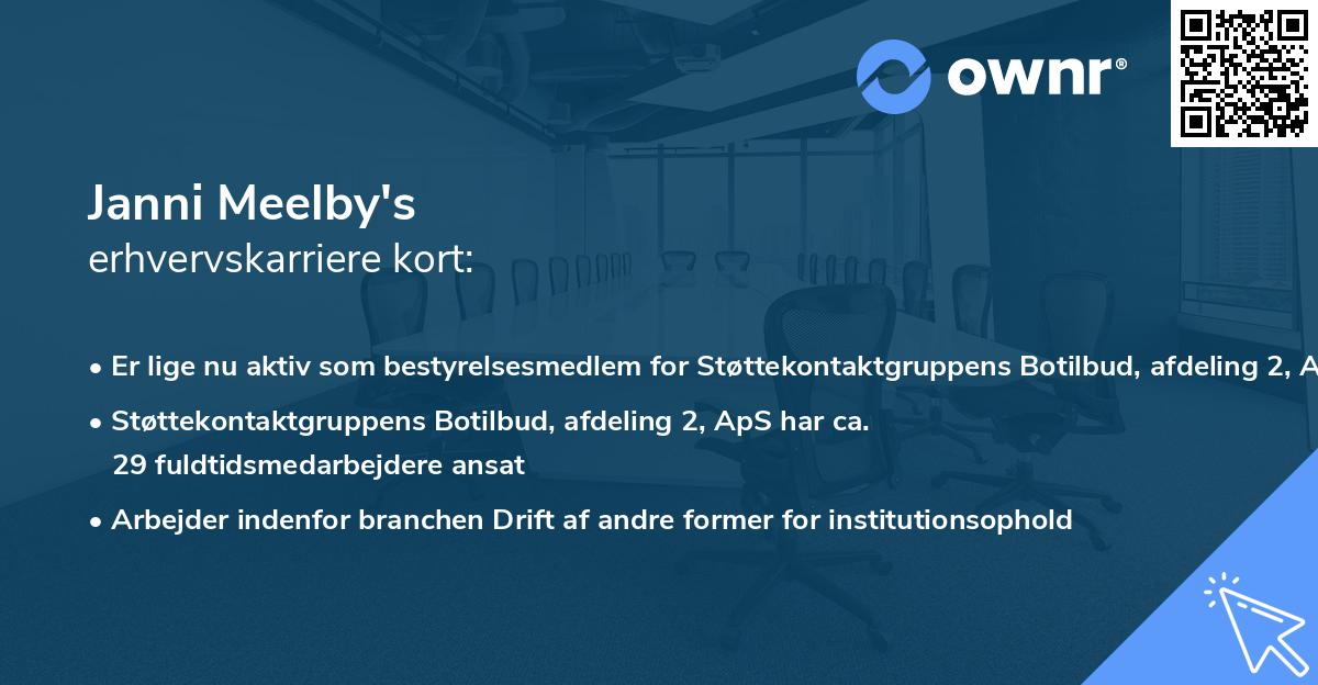 Janni Meelby's erhvervskarriere kort