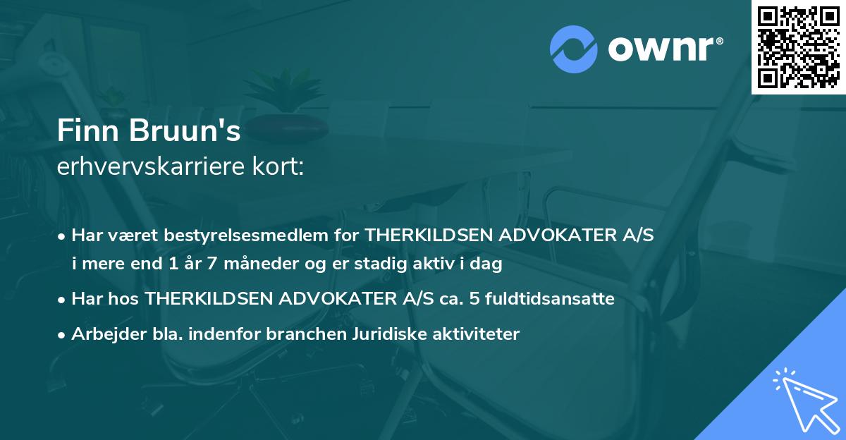 Finn Bruun's erhvervskarriere kort