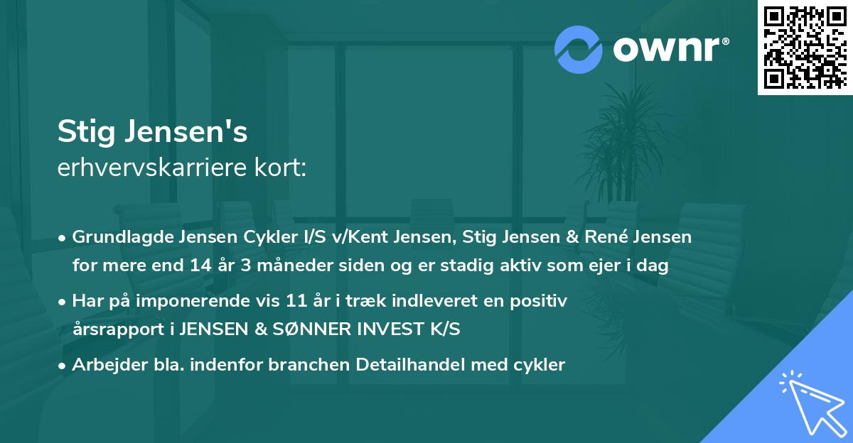 Stig Jensen's erhvervskarriere kort