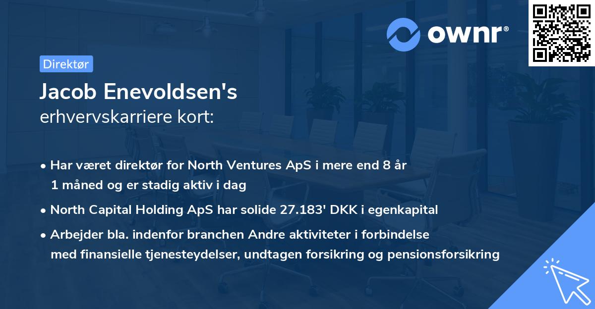 Jacob Enevoldsen's erhvervskarriere kort