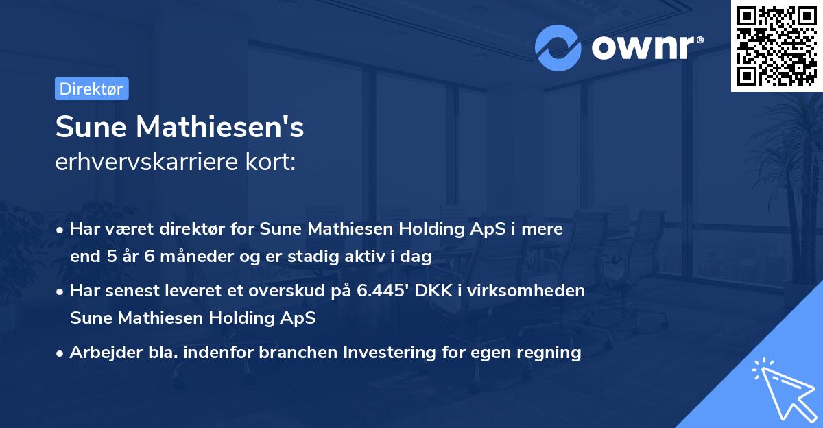 Sune Mathiesen's erhvervskarriere kort