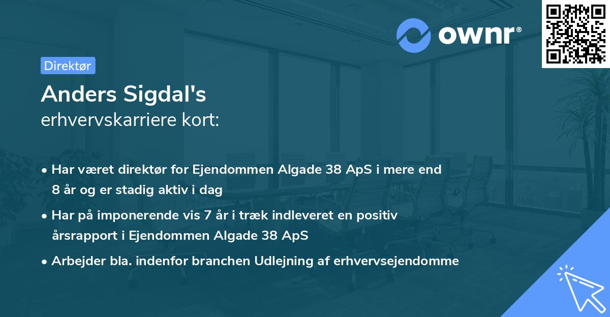 Anders Sigdal's erhvervskarriere kort