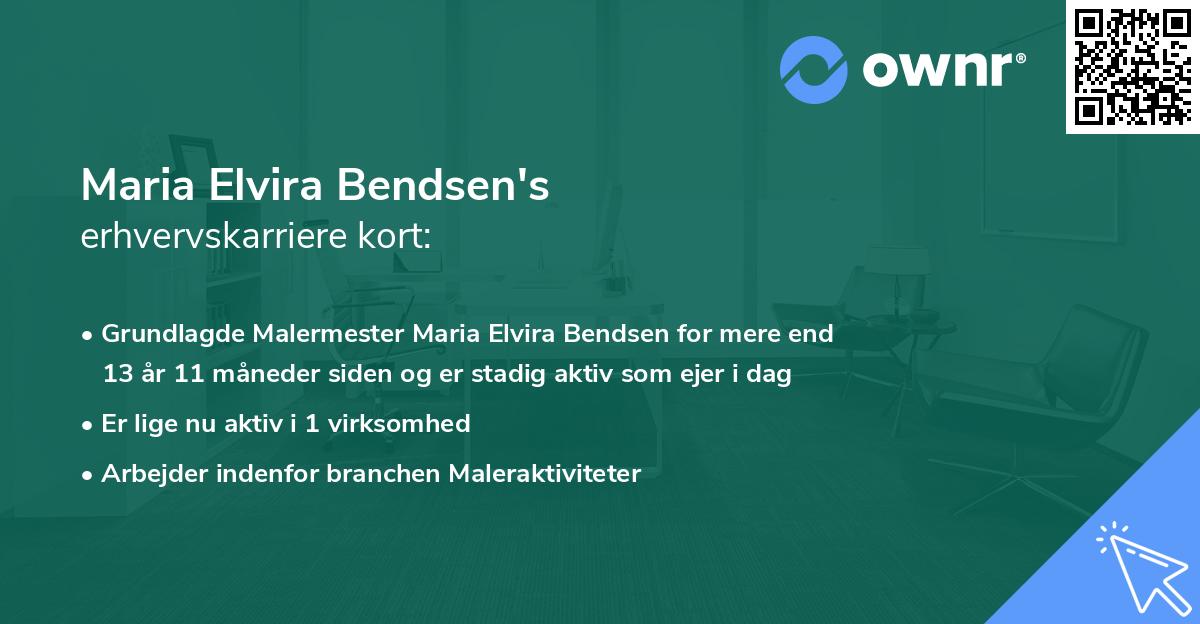 Maria Elvira Bendsen's erhvervskarriere kort