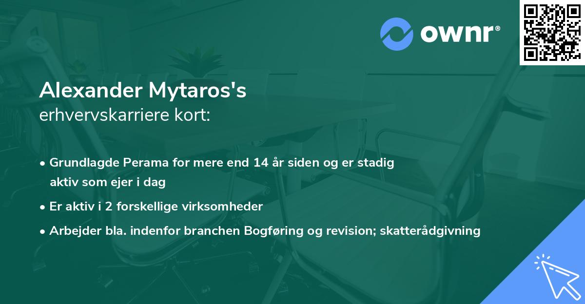 Alexander Mytaros's erhvervskarriere kort