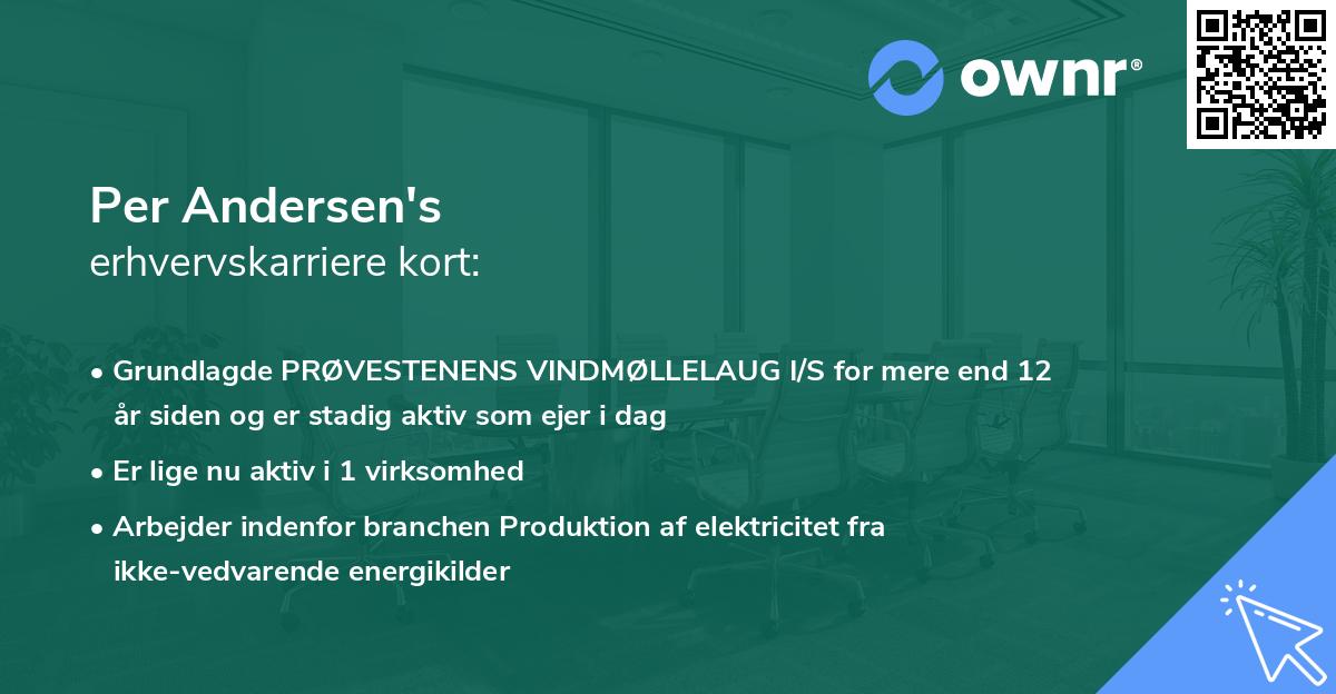 Per Andersen's erhvervskarriere kort