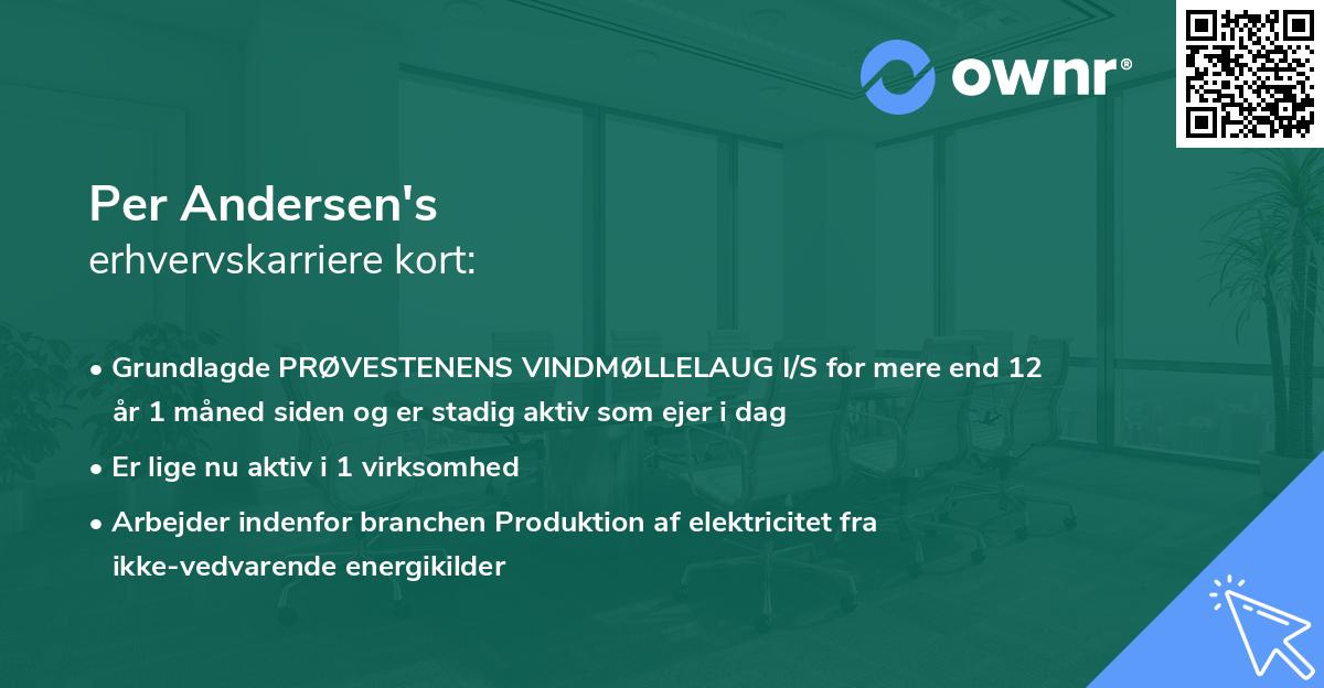 Per Andersen's erhvervskarriere kort