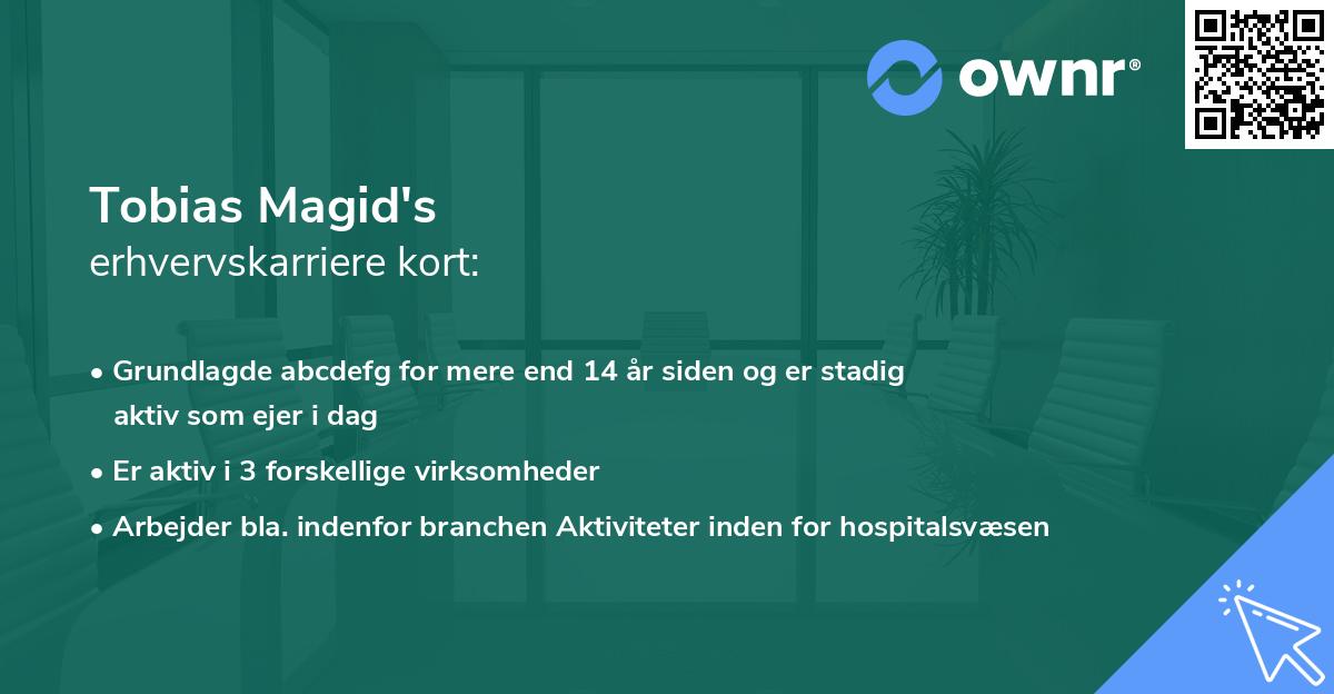 Tobias Magid's erhvervskarriere kort