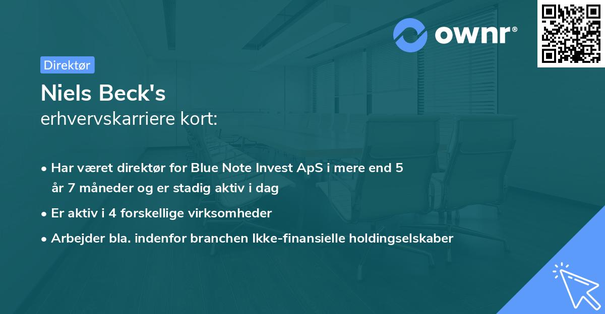 Niels Beck's erhvervskarriere kort