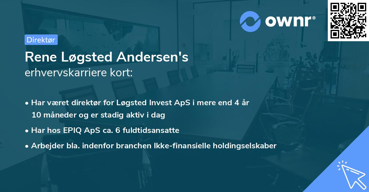 Rene Løgsted Andersen's erhvervskarriere kort