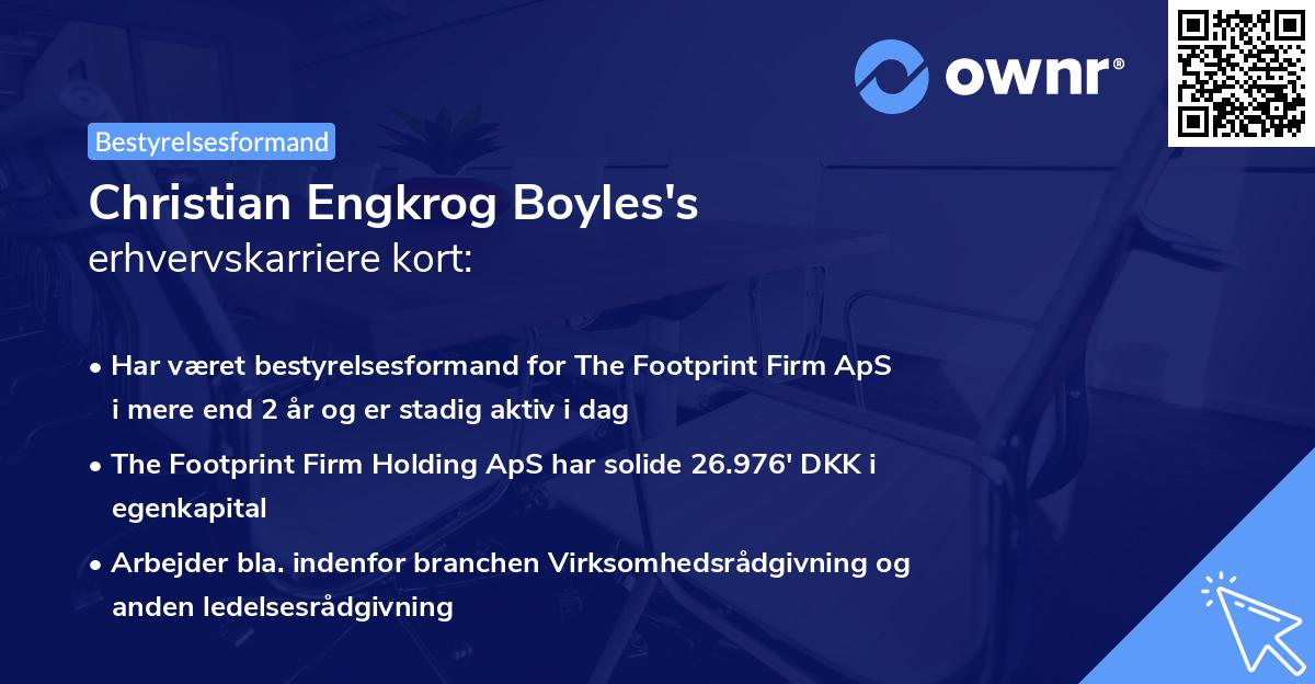 Christian Engkrog Boyles's erhvervskarriere kort