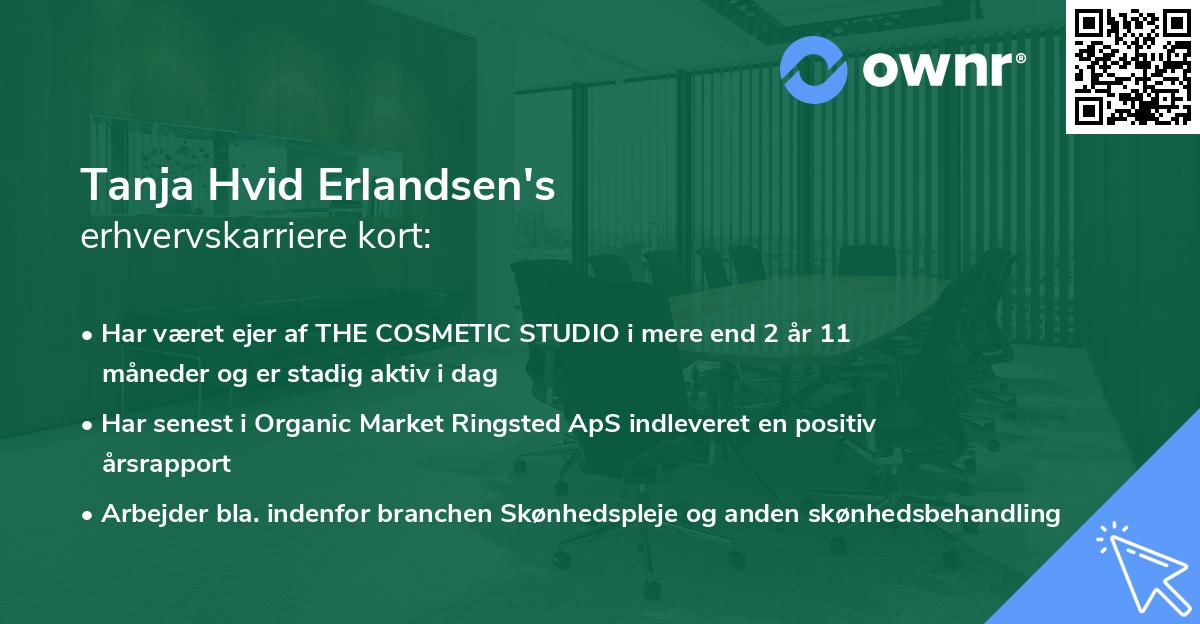 Tanja Hvid Erlandsen's erhvervskarriere kort