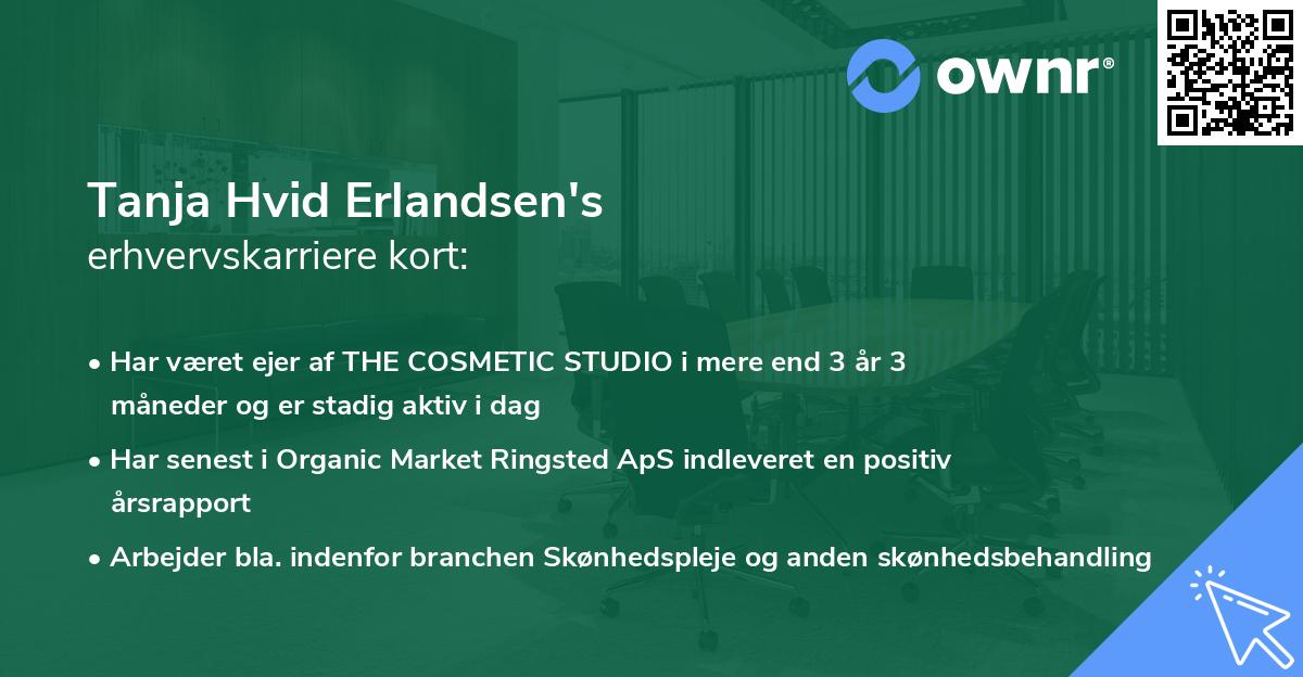 Tanja Hvid Erlandsen's erhvervskarriere kort