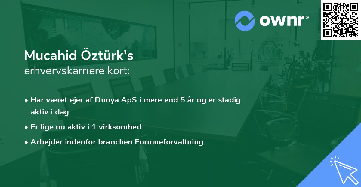 Mucahid Öztürk's erhvervskarriere kort