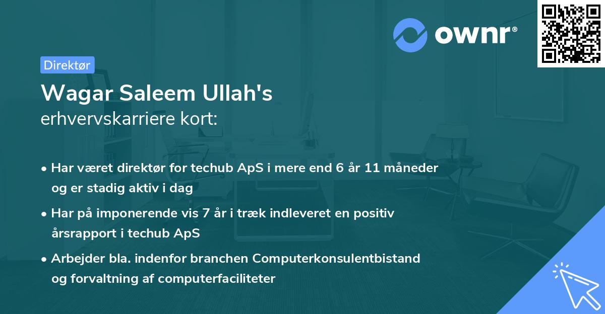 Wagar Saleem Ullah's erhvervskarriere kort