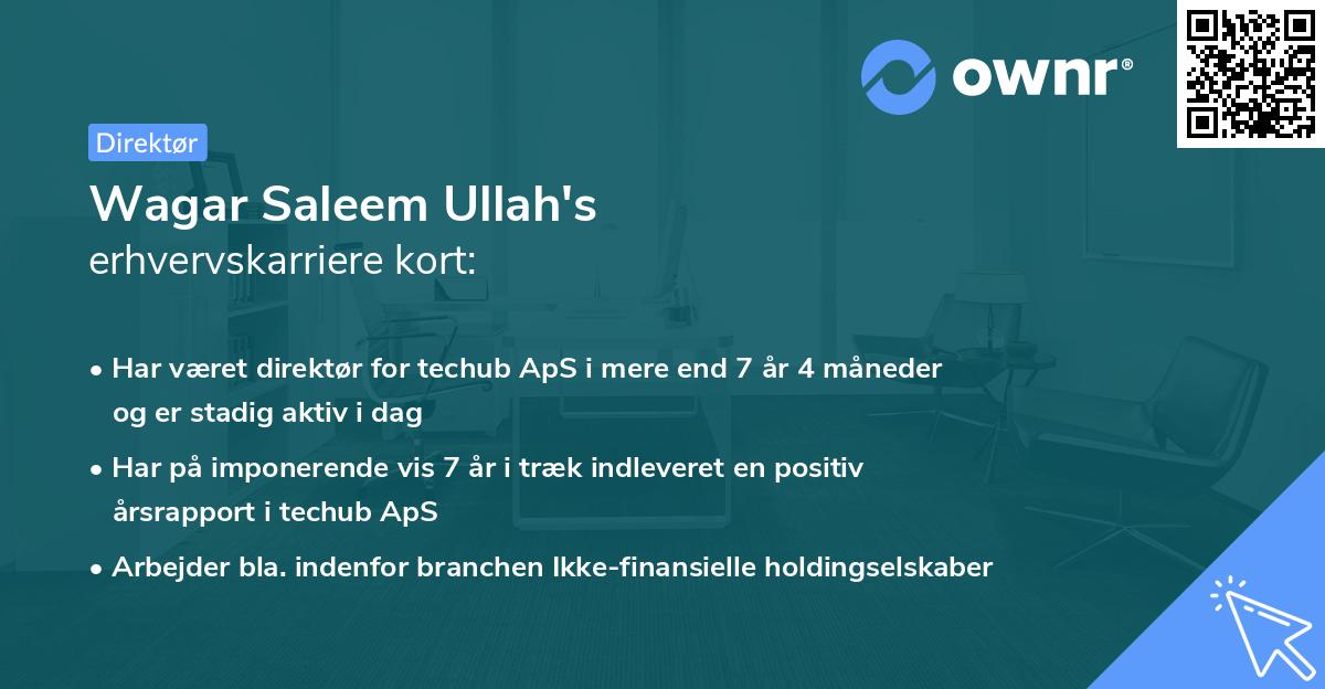Wagar Saleem Ullah's erhvervskarriere kort