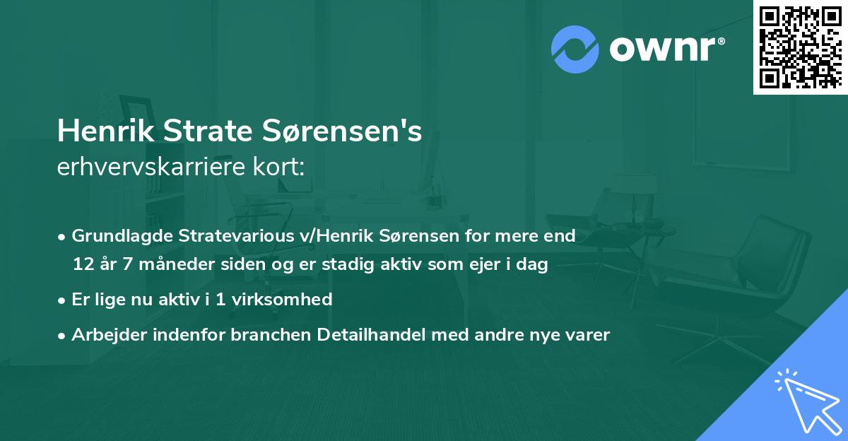 Henrik Strate Sørensen's erhvervskarriere kort