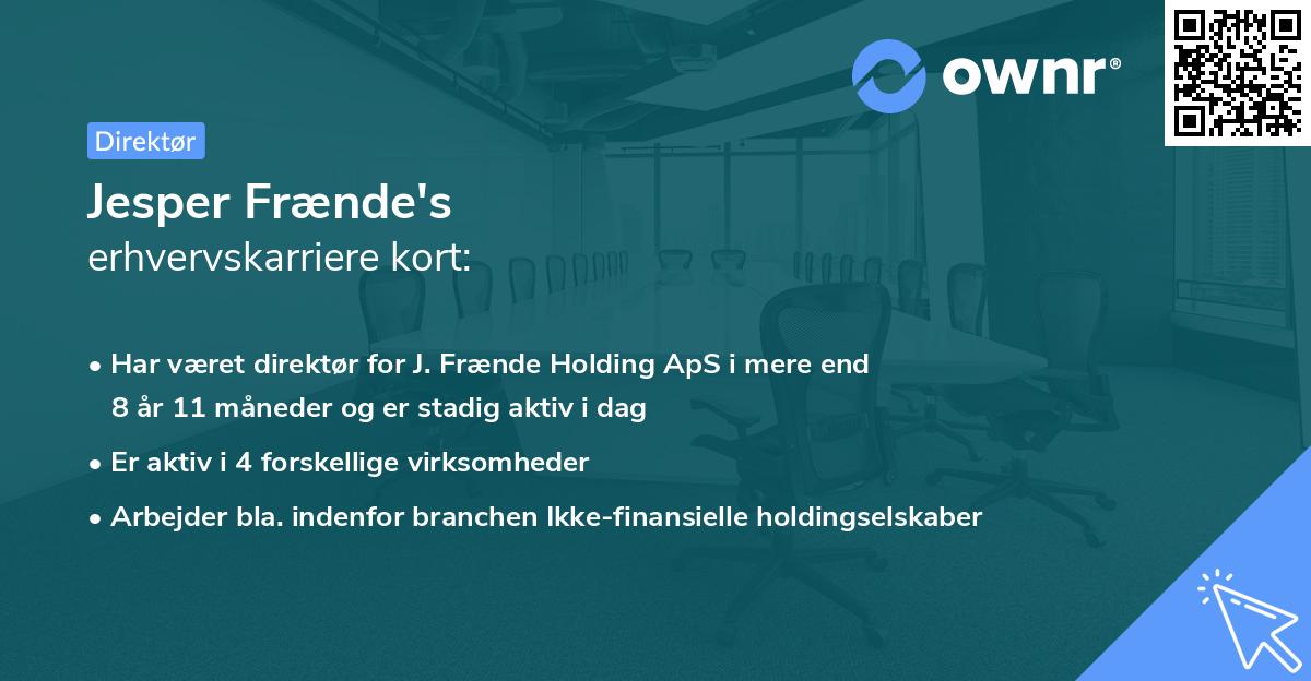 Jesper Frænde's erhvervskarriere kort