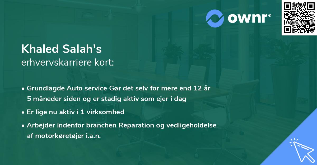 Khaled Salah's erhvervskarriere kort