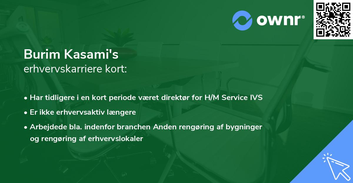Burim Kasami's erhvervskarriere kort