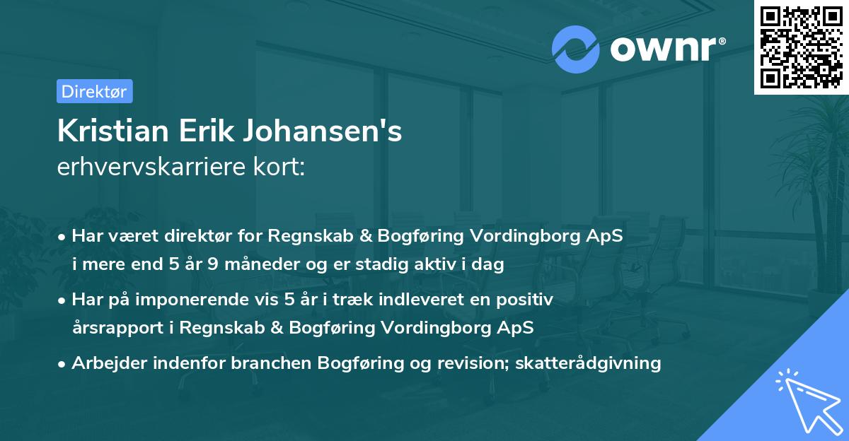 Kristian Erik Johansen's erhvervskarriere kort