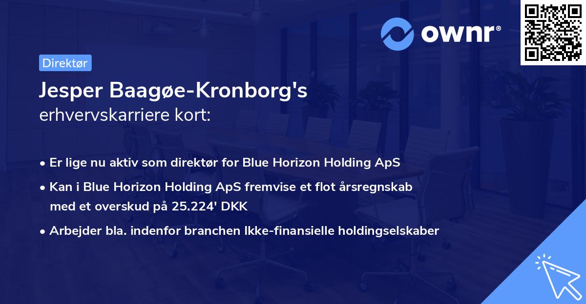 Jesper Baagøe-Kronborg's erhvervskarriere kort