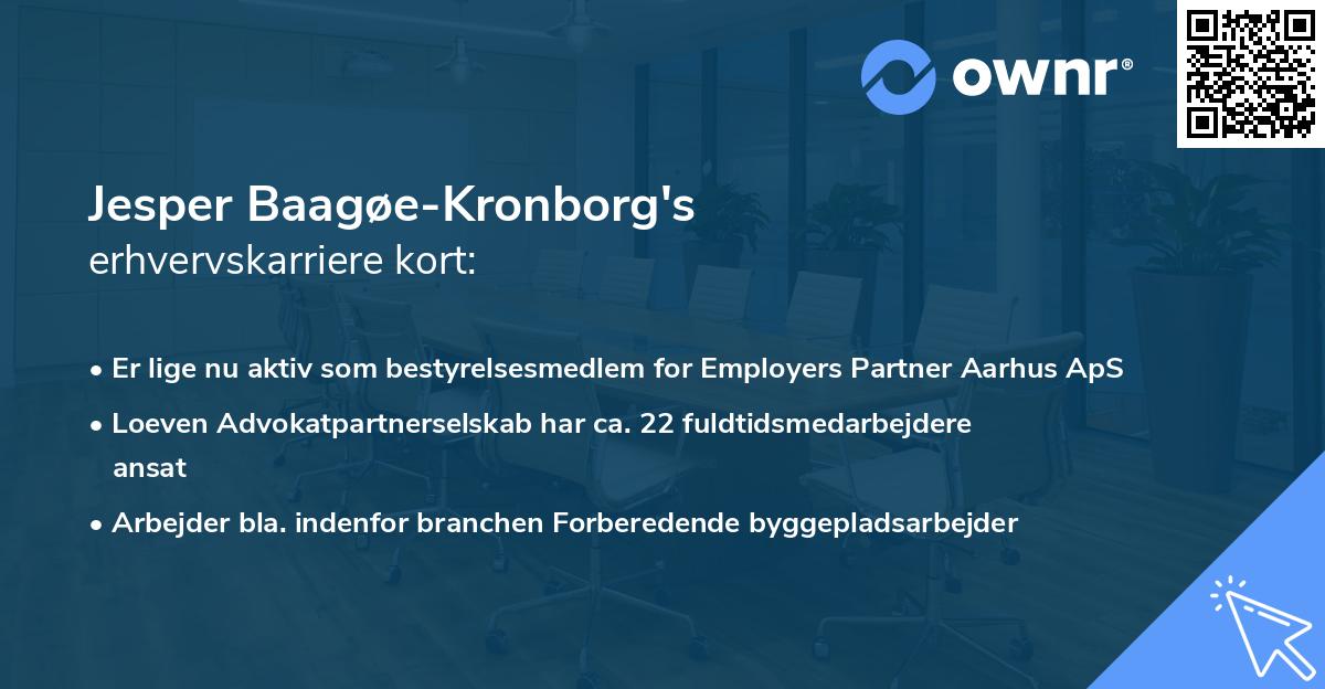 Jesper Baagøe-Kronborg's erhvervskarriere kort
