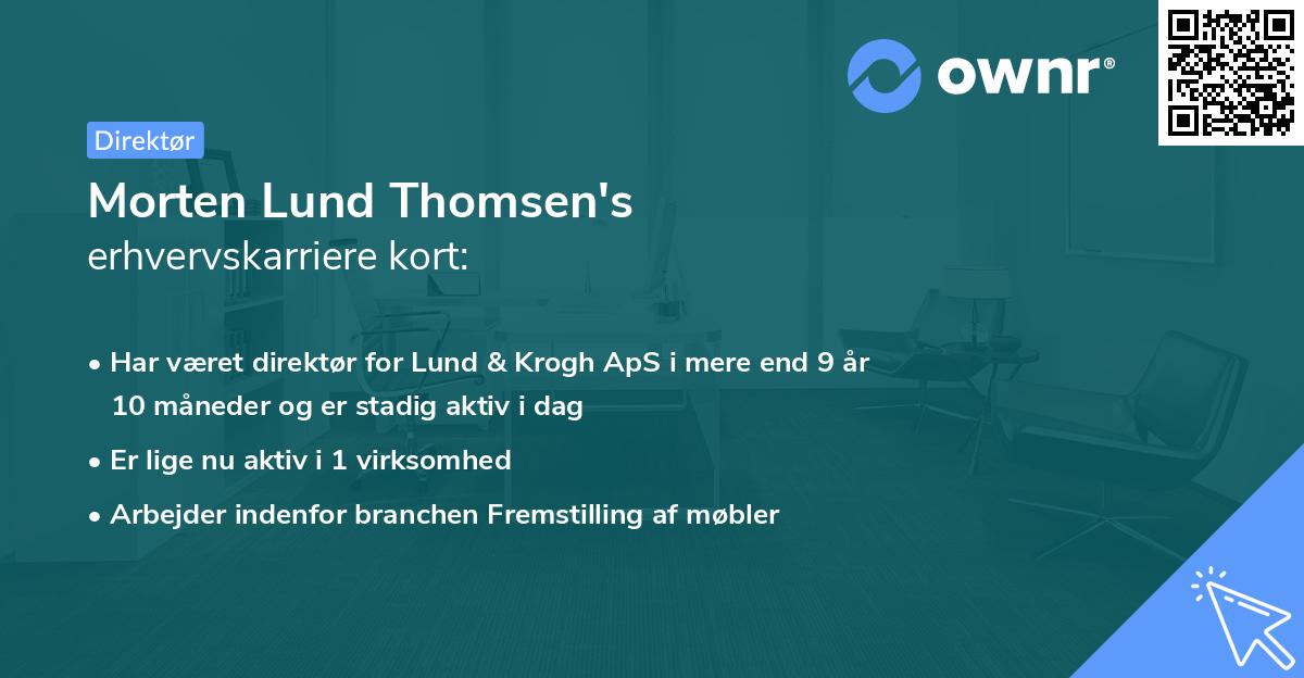 Morten Lund Thomsen's erhvervskarriere kort