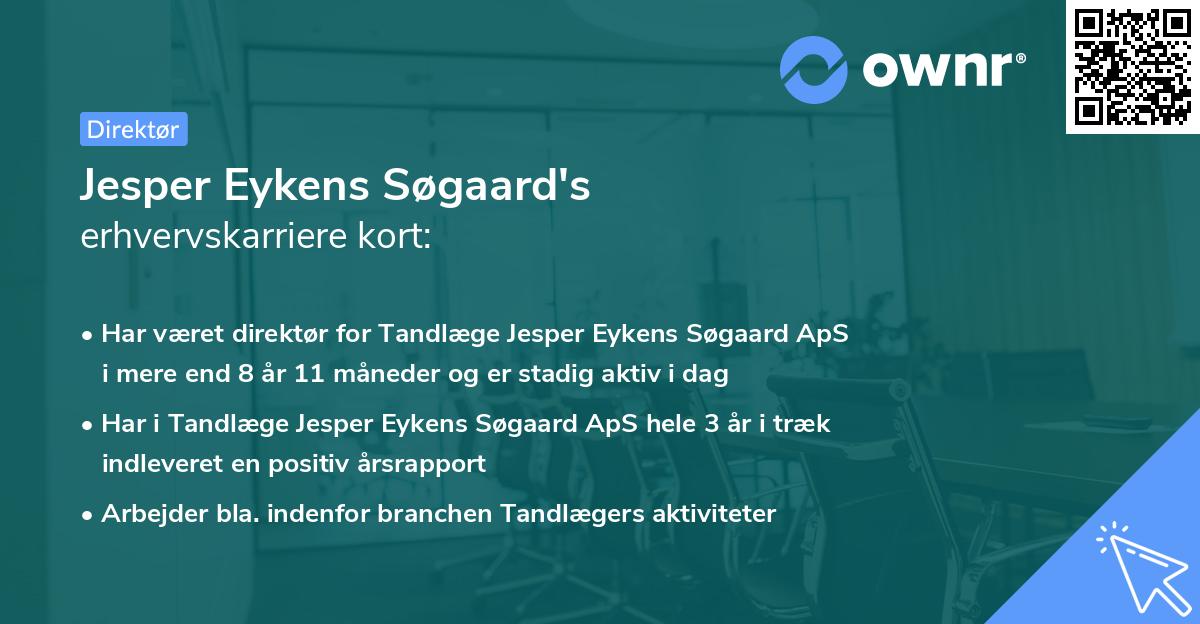 Jesper Eykens Søgaard's erhvervskarriere kort