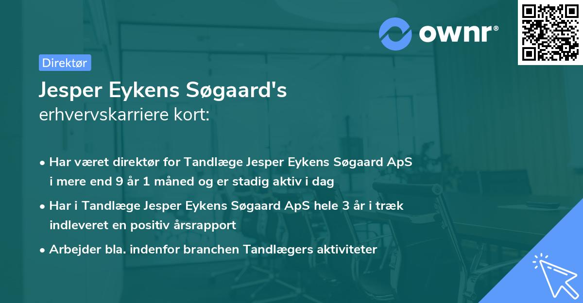 Jesper Eykens Søgaard's erhvervskarriere kort