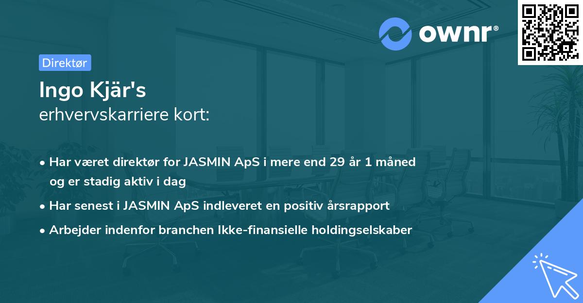 Ingo Kjär's erhvervskarriere kort