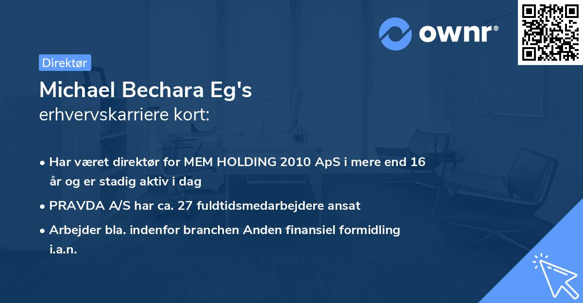 Michael Bechara Eg's erhvervskarriere kort