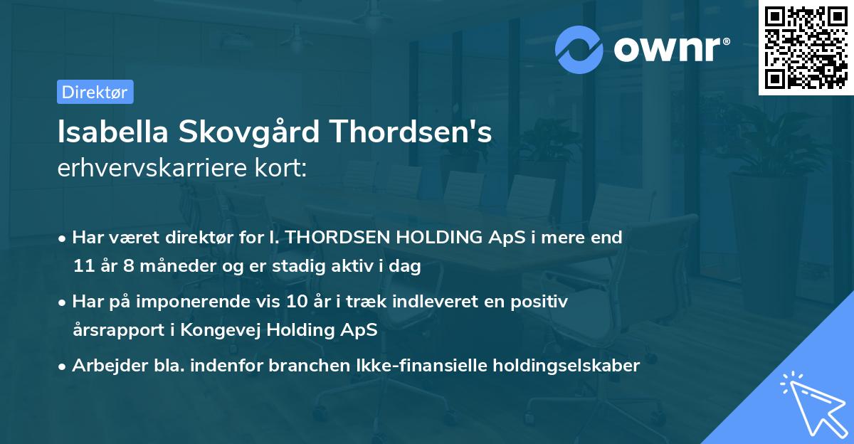 Isabella Skovgård Thordsen's erhvervskarriere kort