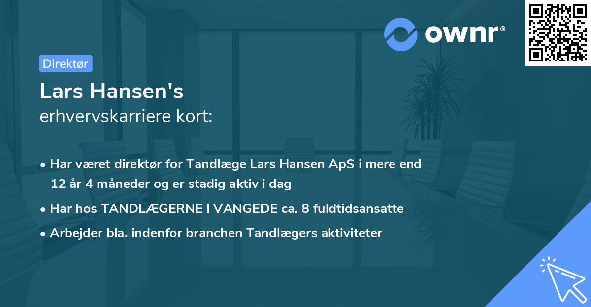 Lars Hansen's erhvervskarriere kort