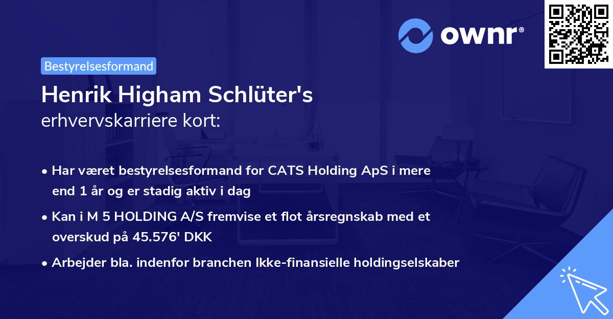 Henrik Higham Schlüter's erhvervskarriere kort