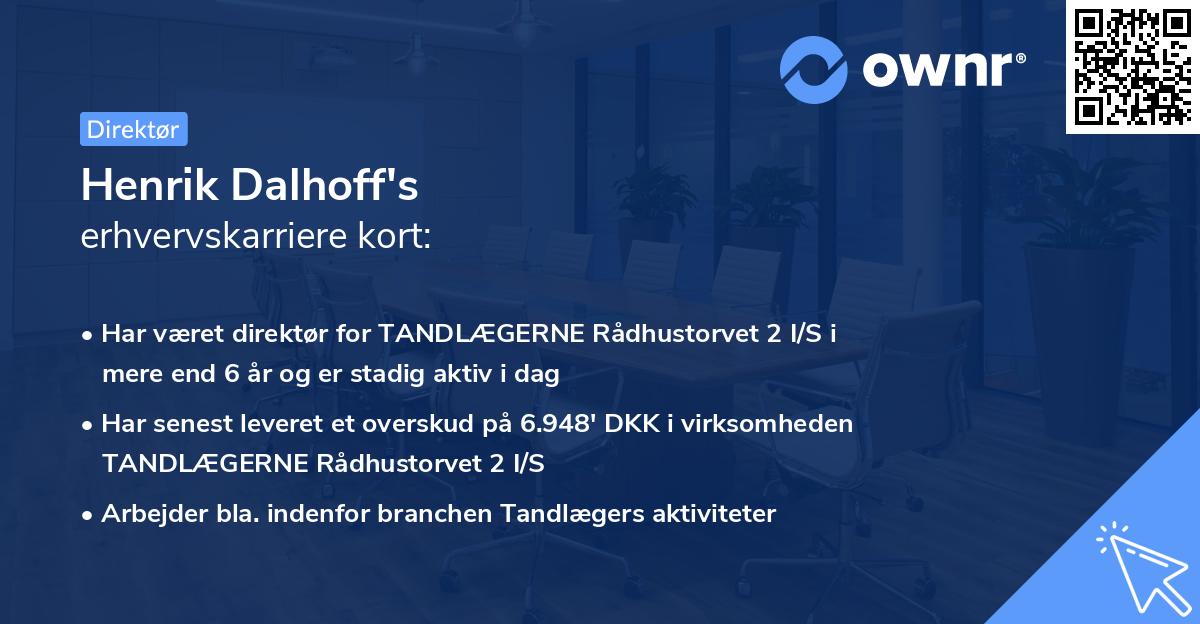 Henrik Dalhoff's erhvervskarriere kort