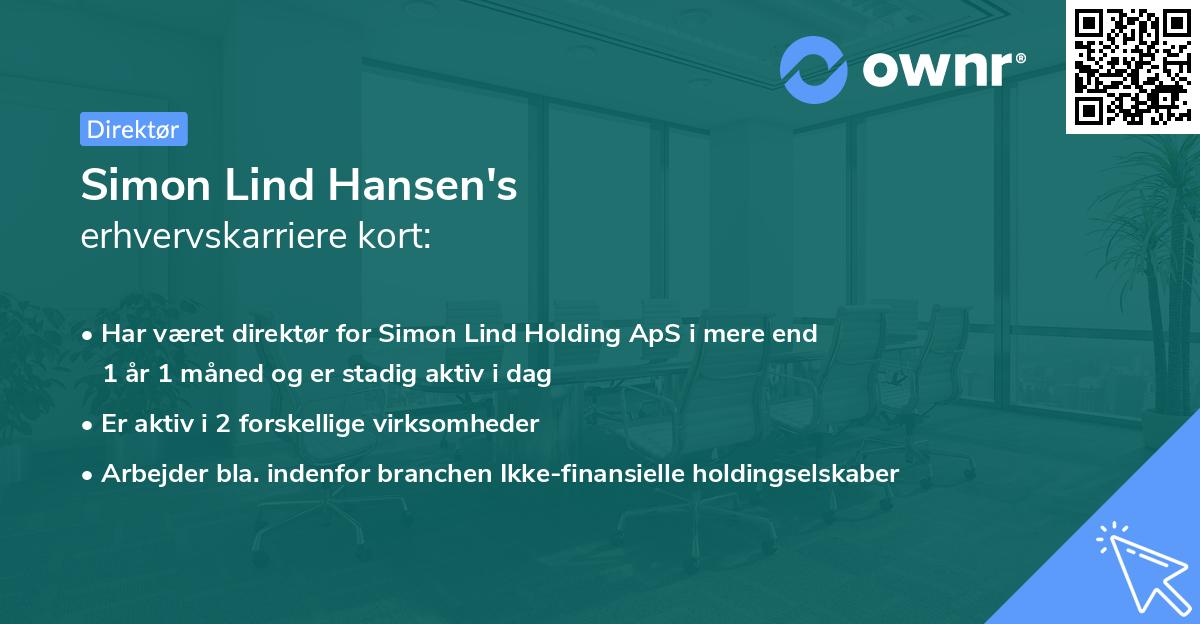 Simon Lind Hansen's erhvervskarriere kort