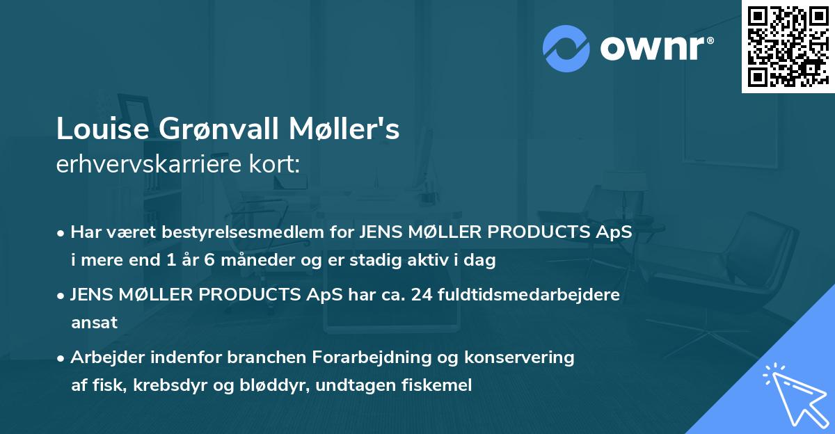 Louise Grønvall Møller's erhvervskarriere kort