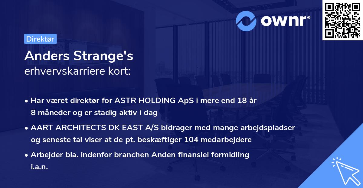 Anders Strange's erhvervskarriere kort
